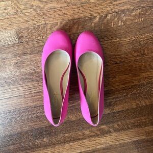 Hot pink wedge pumps size 8